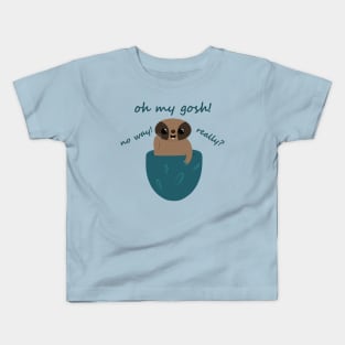 Surprised Baby Sloth in a Pocket Kids T-Shirt